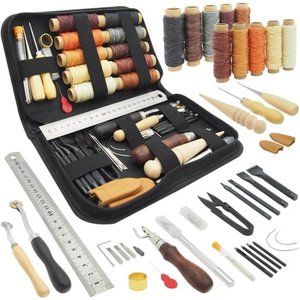 Leather Working Tools for Beginners: Professional Leather Kit with Waxed Thread